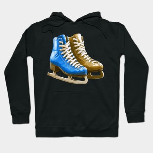 Blue Brown Ice Skating Boots Hoodie